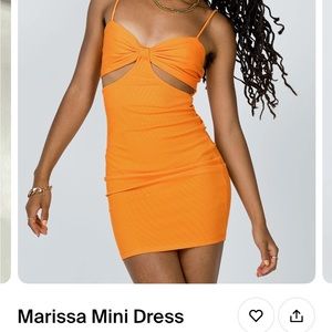 Princess Polly Orange Ruched Cut-Out Mini Dress